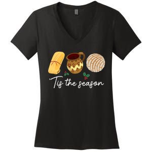 Tis The Season For Tamales Christmas Funny Mexican Women's V-Neck T-Shirt