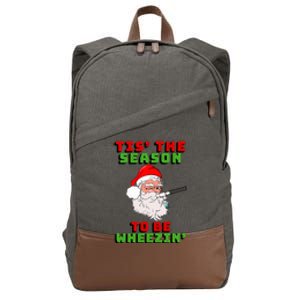 Tis The Season To Be Wheezin Respiratory Christmas Design Cotton Canvas Backpack