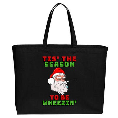 Tis The Season To Be Wheezin Respiratory Christmas Design Cotton Canvas Jumbo Tote