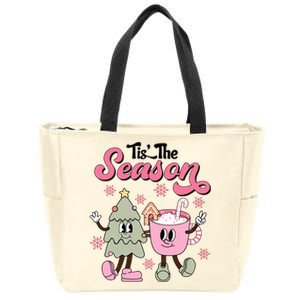 Tis The Season Christmas Jolly Cute Cozy Zip Tote Bag