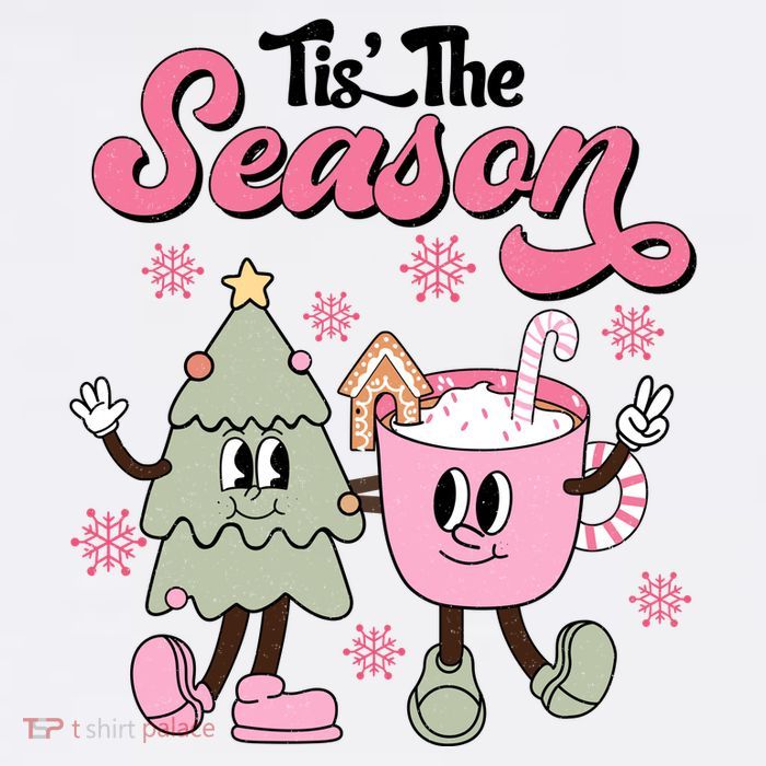 Tis The Season Christmas Jolly Cute Cozy Tall T-Shirt