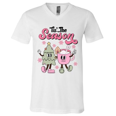 Tis The Season Christmas Jolly Cute Cozy V-Neck T-Shirt