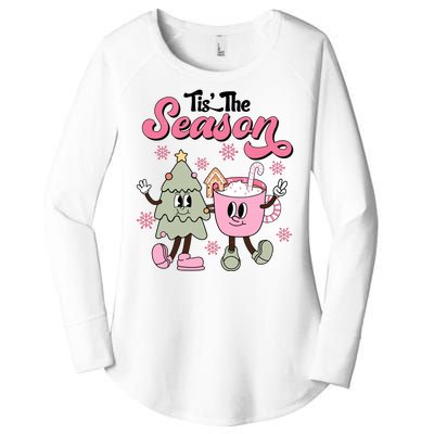 Tis The Season Christmas Jolly Cute Cozy Women's Perfect Tri Tunic Long Sleeve Shirt