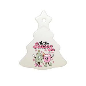 Tis The Season Christmas Jolly Cute Cozy Ceramic Tree Ornament