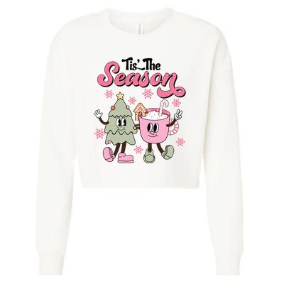 Tis The Season Christmas Jolly Cute Cozy Cropped Pullover Crew
