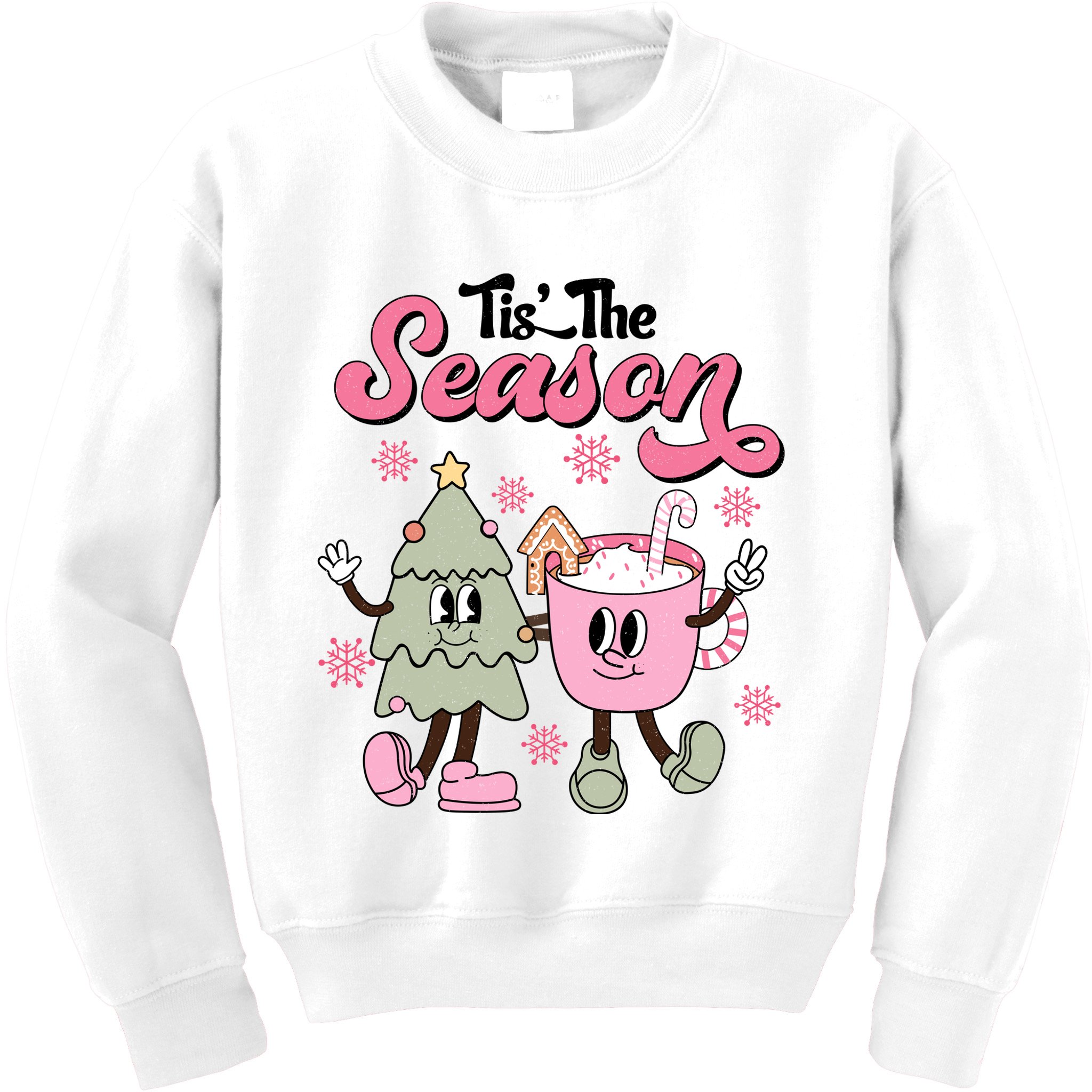 Tis The Season Christmas Jolly Cute Cozy Kids Sweatshirt