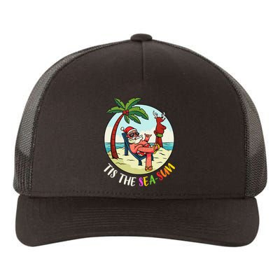 Tis The Sea Sun Funny Santa Beach Summer Christmas In July Yupoong Adult 5-Panel Trucker Hat