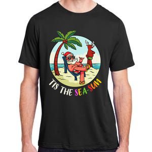 Tis The Sea Sun Funny Santa Beach Summer Christmas In July Adult ChromaSoft Performance T-Shirt