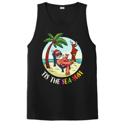 Tis The Sea Sun Funny Santa Beach Summer Christmas In July PosiCharge Competitor Tank