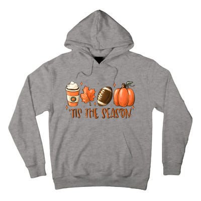 Tis The Season Pumpkin Football Maple Leaf Tall Hoodie