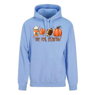 Tis The Season Pumpkin Football Maple Leaf Unisex Surf Hoodie