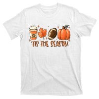 Tis The Season Pumpkin Football Maple Leaf T-Shirt