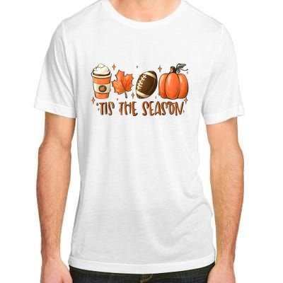 Tis The Season Pumpkin Football Maple Leaf Adult ChromaSoft Performance T-Shirt