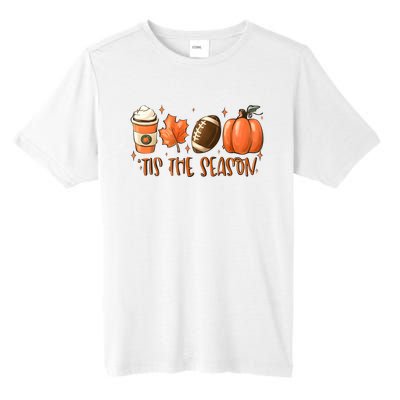 Tis The Season Pumpkin Football Maple Leaf Tall Fusion ChromaSoft Performance T-Shirt