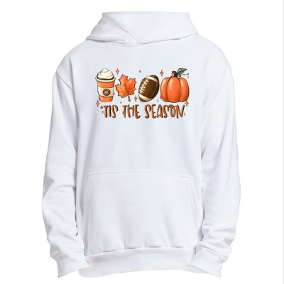 Tis The Season Pumpkin Football Maple Leaf Urban Pullover Hoodie