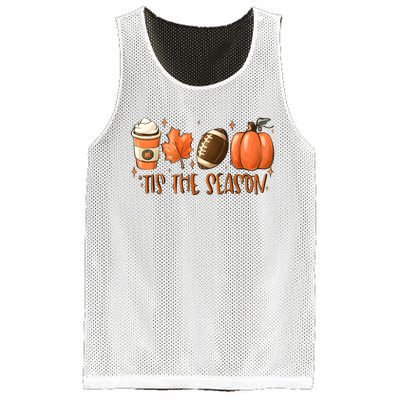 Tis The Season Pumpkin Football Maple Leaf Mesh Reversible Basketball Jersey Tank