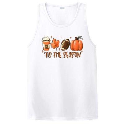 Tis The Season Pumpkin Football Maple Leaf PosiCharge Competitor Tank