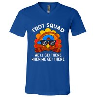 Turkey Trot Squad Funny Thanksgiving Running Costume V-Neck T-Shirt