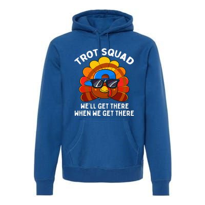 Turkey Trot Squad Funny Thanksgiving Running Costume Premium Hoodie