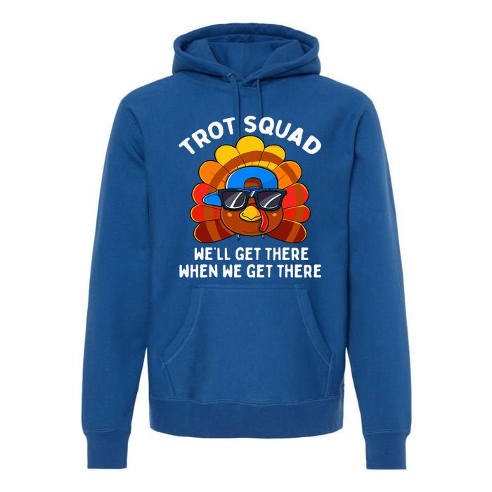 Turkey Trot Squad Funny Thanksgiving Running Costume Premium Hoodie