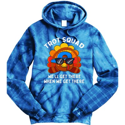 Turkey Trot Squad Funny Thanksgiving Running Costume Tie Dye Hoodie