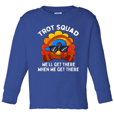 Turkey Trot Squad Funny Thanksgiving Running Costume Toddler Long Sleeve Shirt