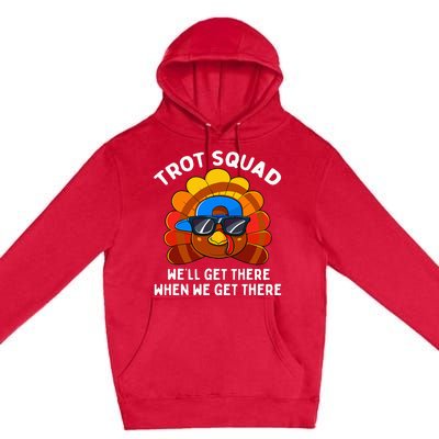 Turkey Trot Squad Funny Thanksgiving Running Costume Premium Pullover Hoodie