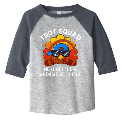 Turkey Trot Squad Funny Thanksgiving Running Costume Toddler Fine Jersey T-Shirt