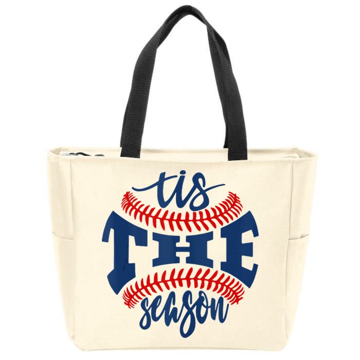 Tis The Season Baseball Softball Lovers Zip Tote Bag