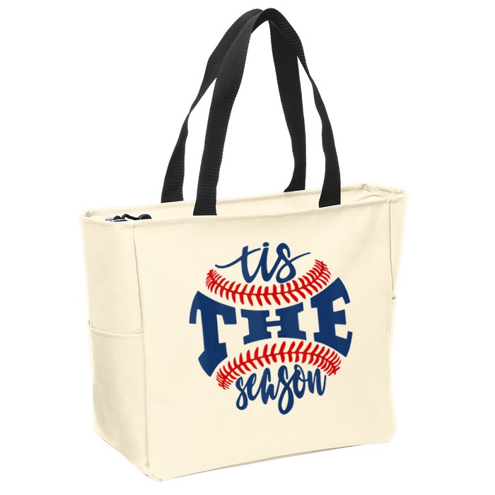 Tis The Season Baseball Softball Lovers Zip Tote Bag