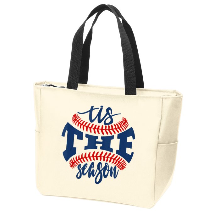 Tis The Season Baseball Softball Lovers Zip Tote Bag