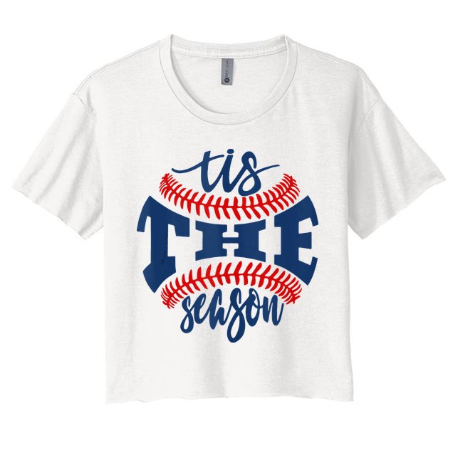 Tis The Season Baseball Softball Lovers Crop Top