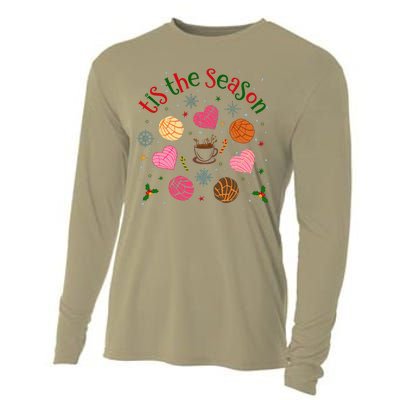 Tis The Season Pan Dulce Sweet Bread Funny Mexican Christmas Cooling Performance Long Sleeve Crew