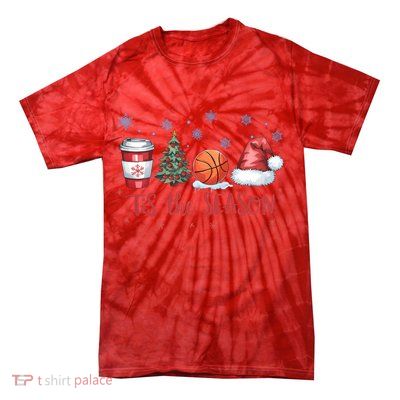 Tis The Season Christmas Xmas Holiday Coffee Baskeball Team Tie-Dye T-Shirt