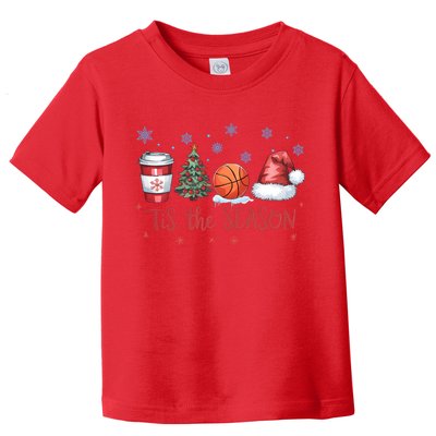Tis The Season Christmas Xmas Holiday Coffee Baskeball Team Toddler T-Shirt
