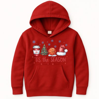 Tis The Season Christmas Xmas Holiday Coffee Baskeball Team Kids Hoodie