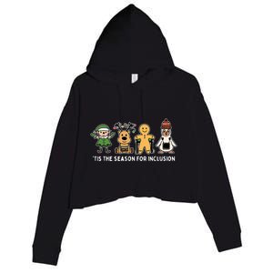 Tis The Season For Inclusion Ot Pt Slp Therapist Christmas Crop Fleece Hoodie