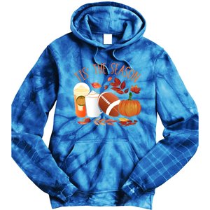 Tis The Season Football Pumpkin Thanksgiving Athletes Cool Gift Tie Dye Hoodie