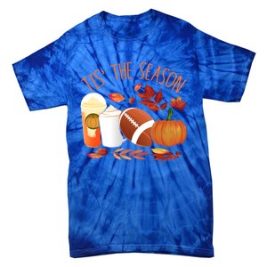 Tis The Season Football Pumpkin Thanksgiving Athletes Cool Gift Tie-Dye T-Shirt