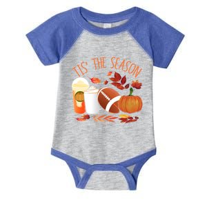 Tis The Season Football Pumpkin Thanksgiving Athletes Cool Gift Infant Baby Jersey Bodysuit