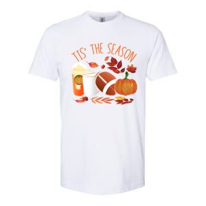 Tis The Season Football Pumpkin Thanksgiving Athletes Cool Gift Softstyle CVC T-Shirt