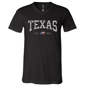 Texas Texas State Flag Distressed V-Neck T-Shirt