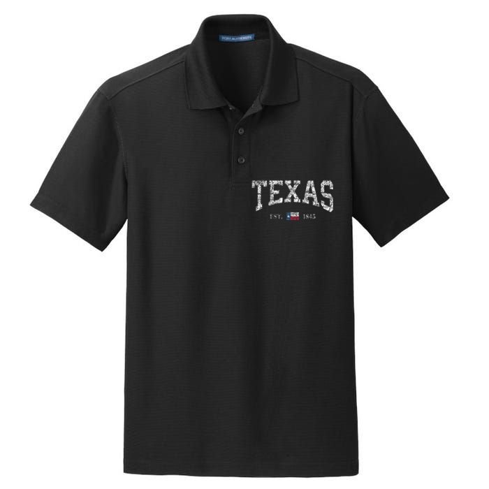 Texas Texas State Flag Distressed Dry Zone Grid Polo