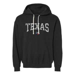 Texas  Texas State Map Flag Distressed Garment-Dyed Fleece Hoodie