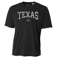 Texas  Texas State Map Flag Distressed Cooling Performance Crew T-Shirt