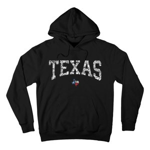 Texas  Texas State Map Flag Distressed Hoodie