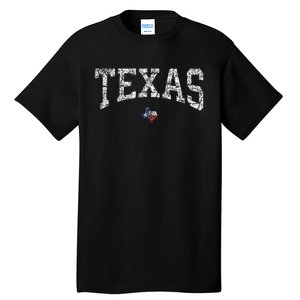 Texas  Texas State Map Flag Distressed Tall T-Shirt