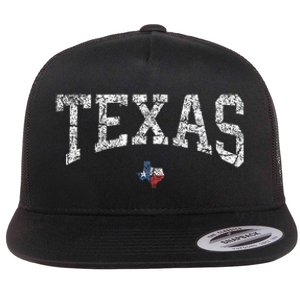 Texas  Texas State Map Flag Distressed Flat Bill Trucker Hat