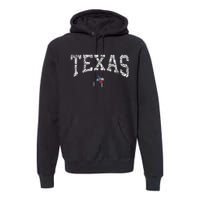 Texas  Texas State Map Flag Distressed Premium Hoodie