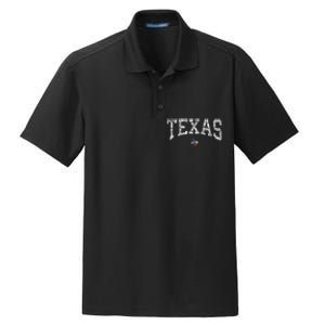 Texas  Texas State Map Flag Distressed Dry Zone Grid Polo